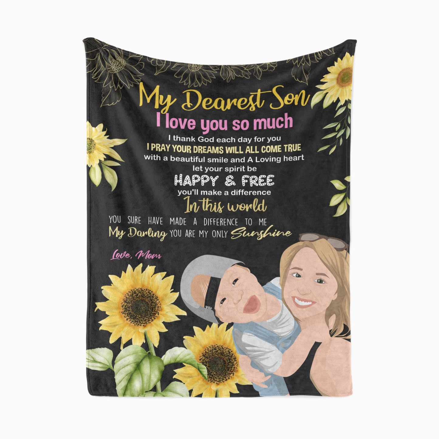 Personalized To My Son Blanket Love Mom