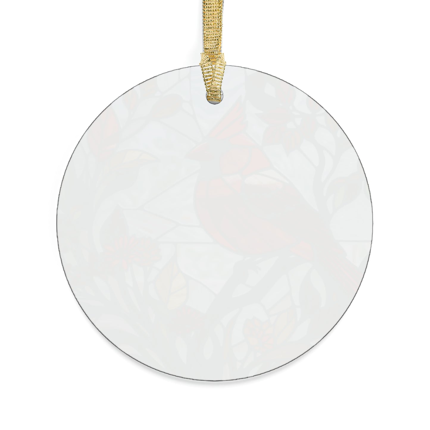 Faux Stained Glass Cardinal Memorial Acrylic Ornament