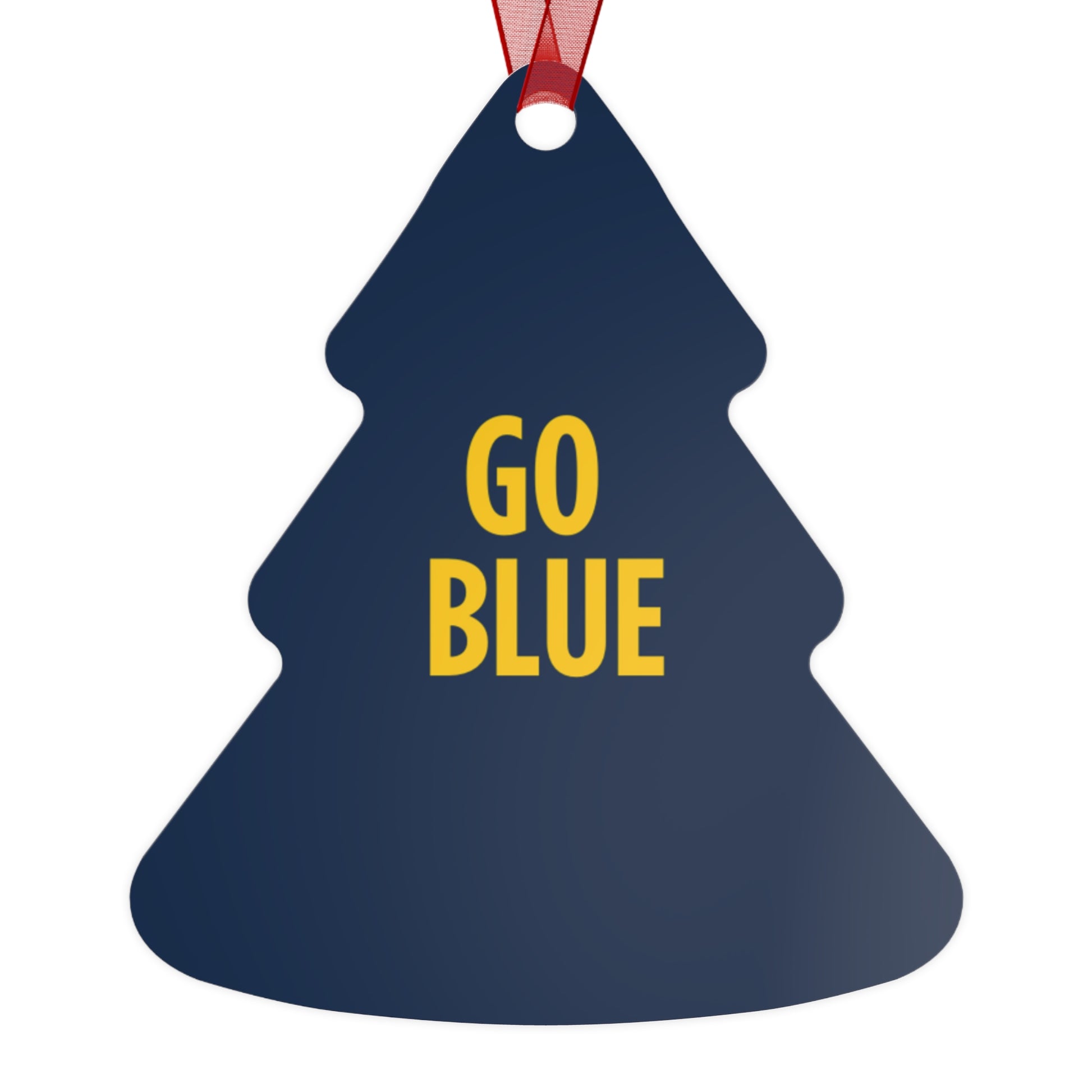 Michigan vs Everyone Ornaments. Four styles to choose from; Round, Oval, Christmas Tree and Bell. Front says Michigan vs Everyone, back says GO BLUE