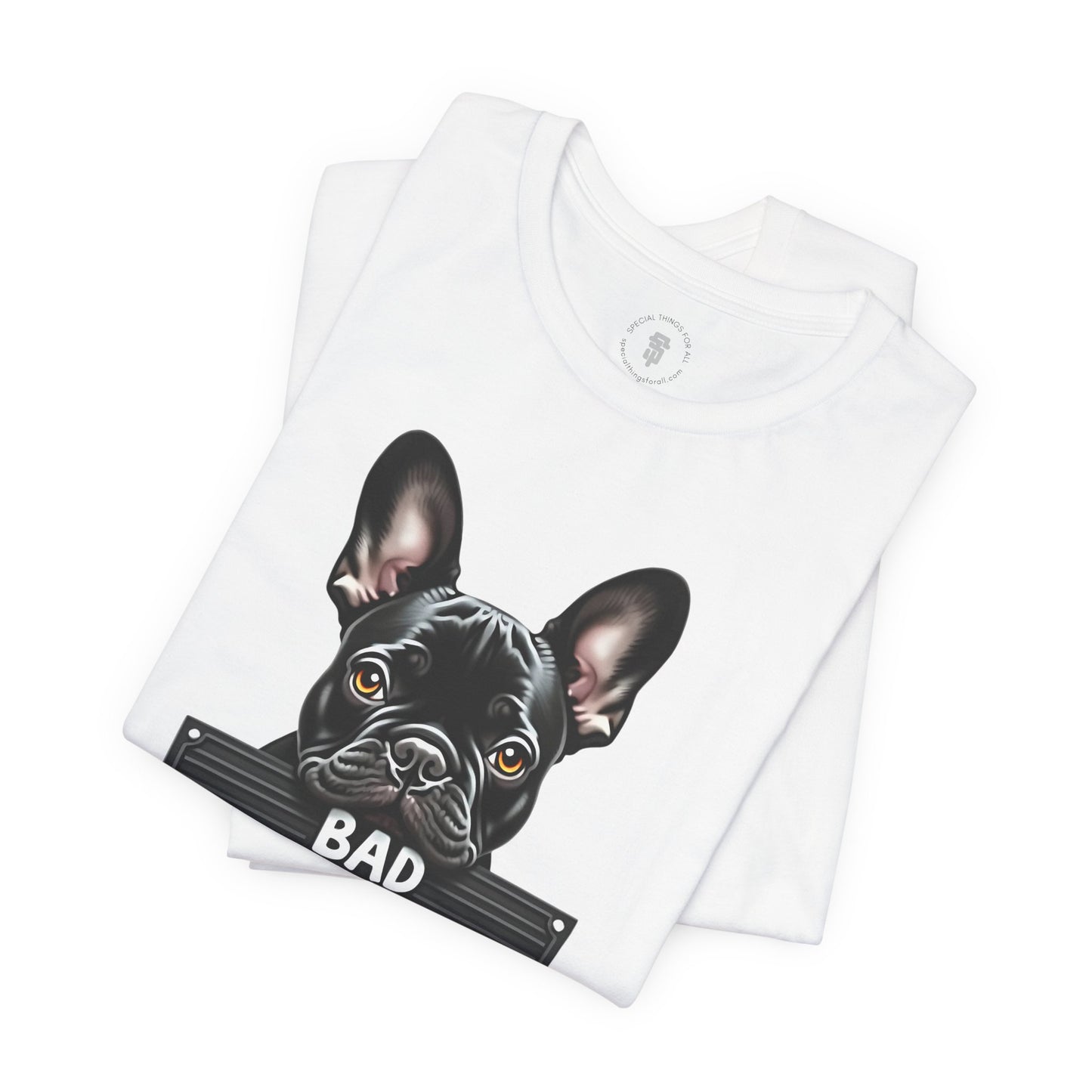 Funny Bad Frenchie Mugshot T-Shirt