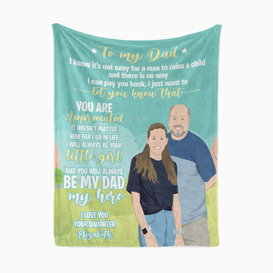 Personalized To My Dad Blanket From Daughter