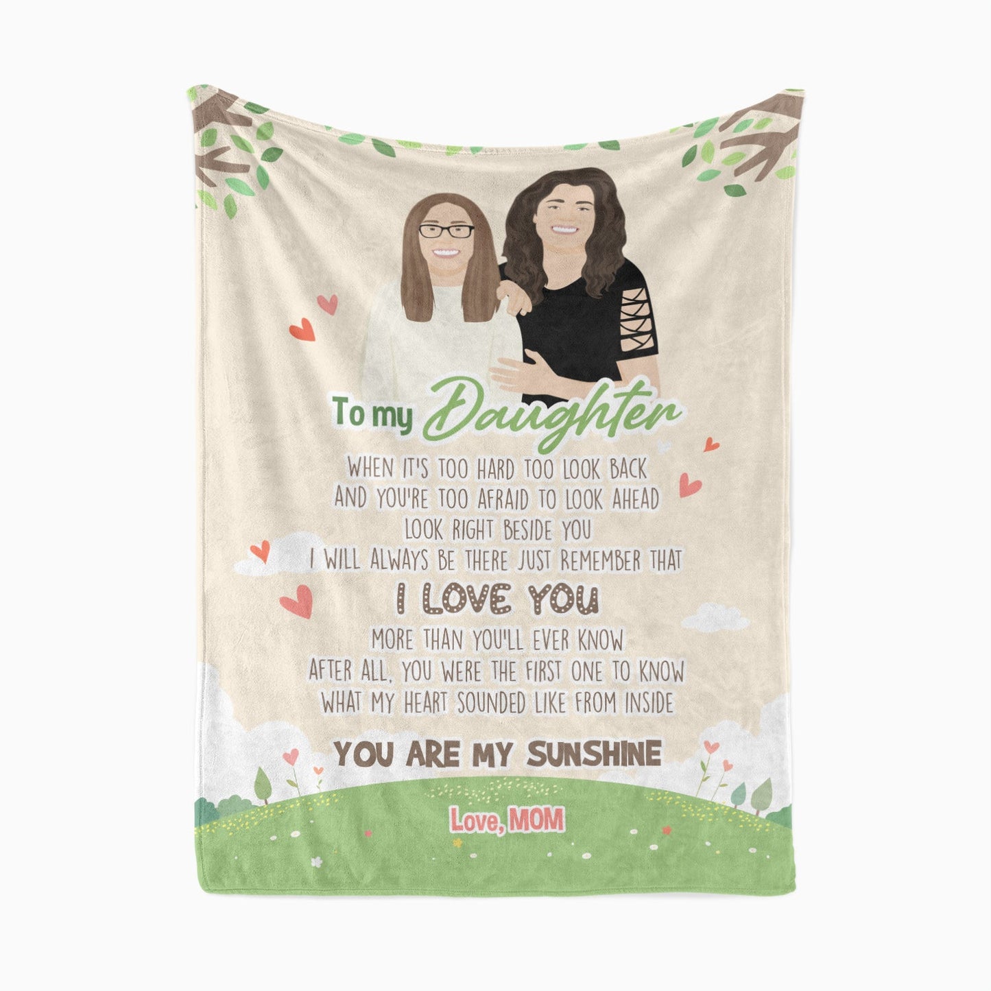 Personalized To My Daughter Blanket Love Mom