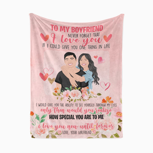 Custom Name Blanket Personalized To My Boyfriend Throw with photo for Valentine's Day