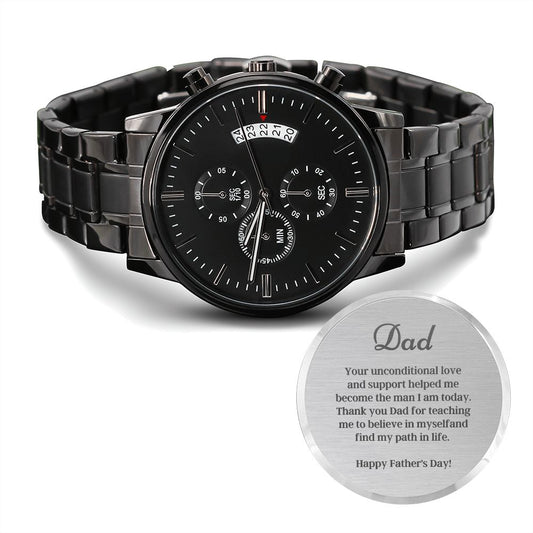 Black Chronograph Watch to Dad From Son