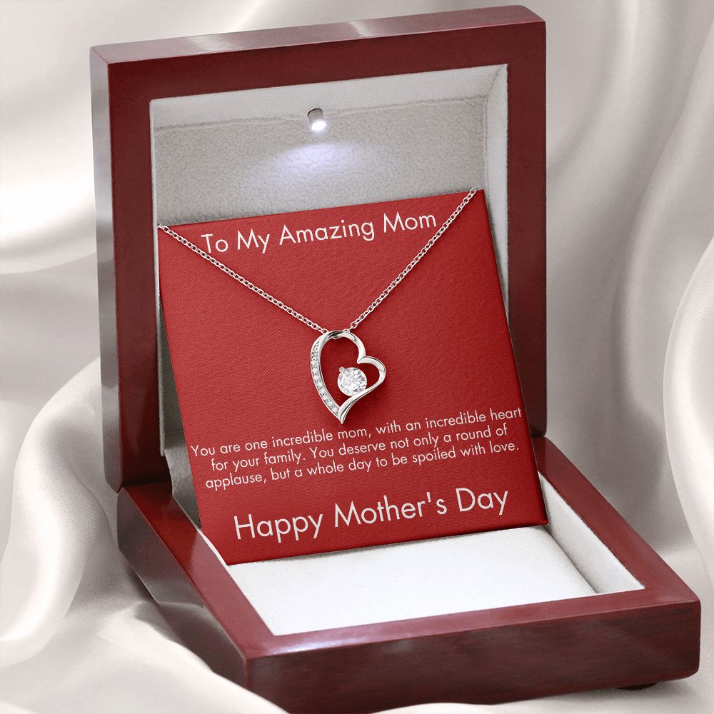 To My Amazing Mom on Mother's Day - Heart Necklace