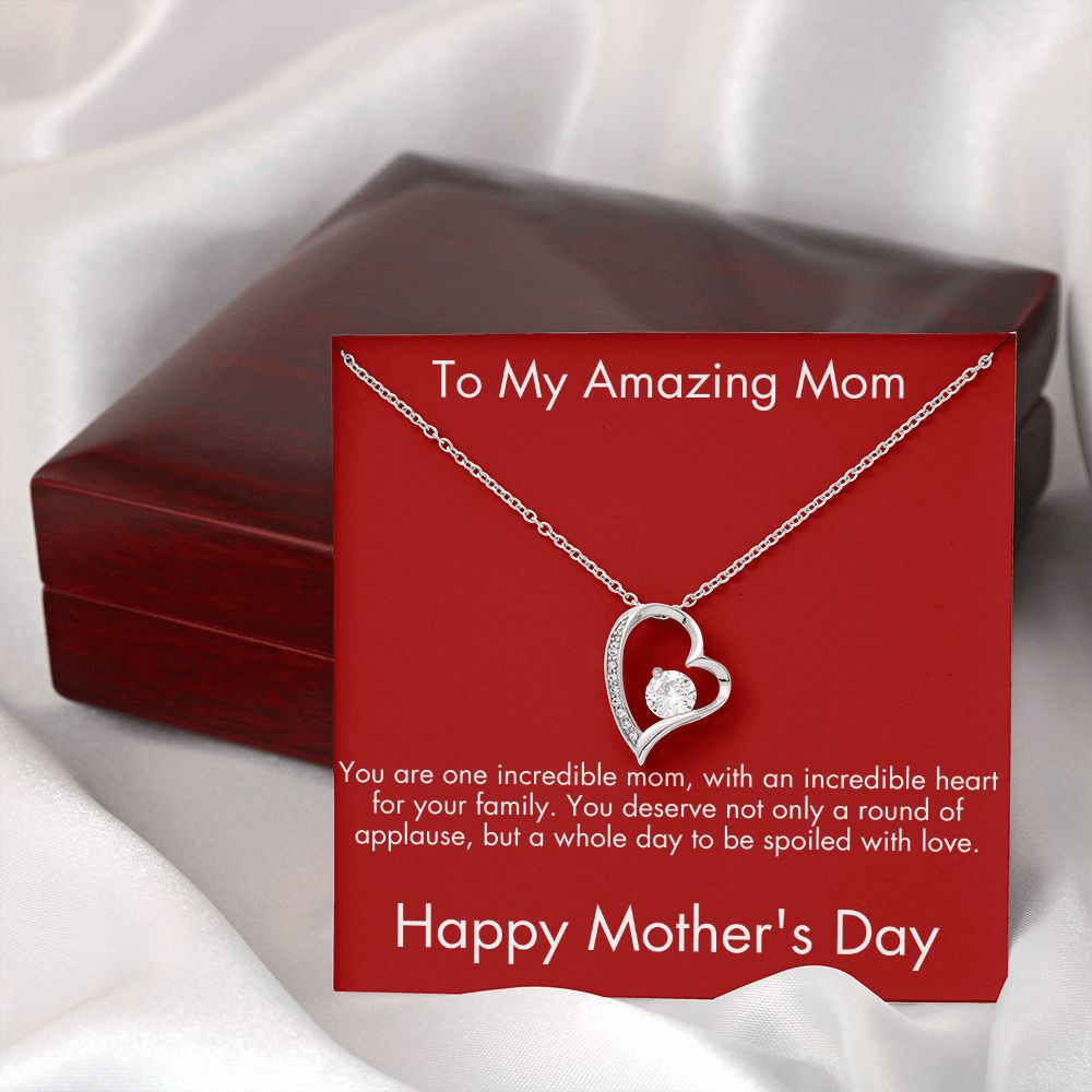 To My Amazing Mom on Mother's Day - Heart Necklace