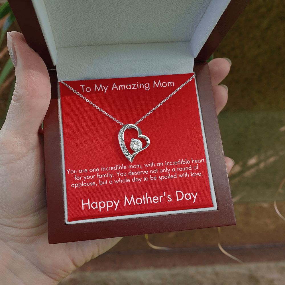 To My Amazing Mom on Mother's Day - Heart Necklace