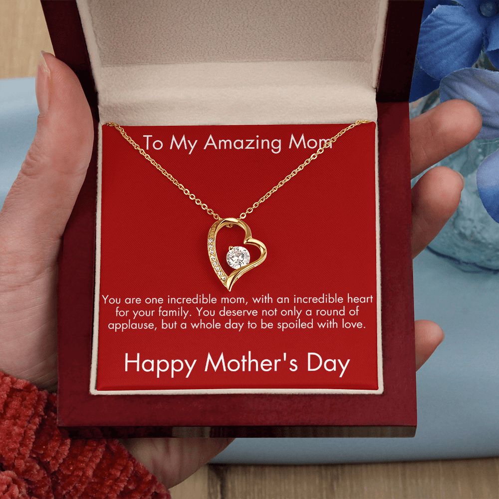 To My Amazing Mom on Mother's Day - Heart Necklace