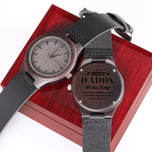 Engraved Wood Watch To the Best Daddy of All Time