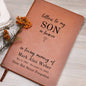 Leather Journal - Letters to My Son in Heaven (Customized to accomadate any family relationship)