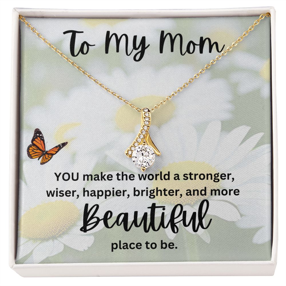 To My Mom Butterfly Alluring Beauty Necklace