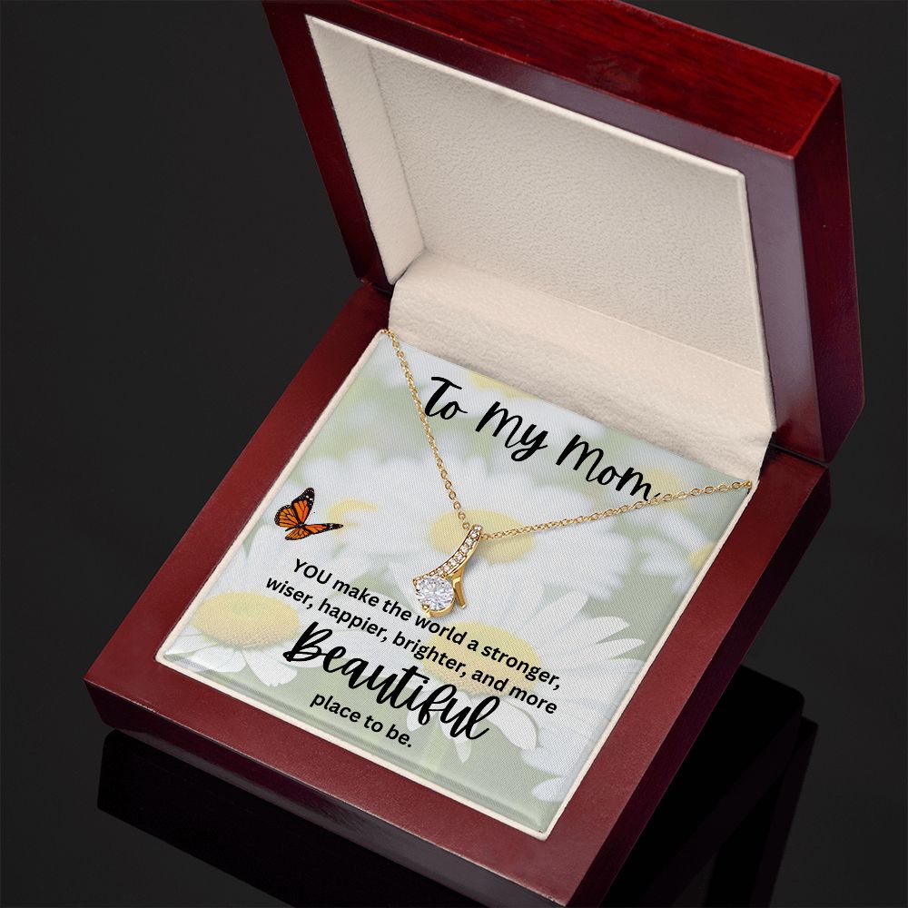 To My Mom Butterfly Alluring Beauty Necklace