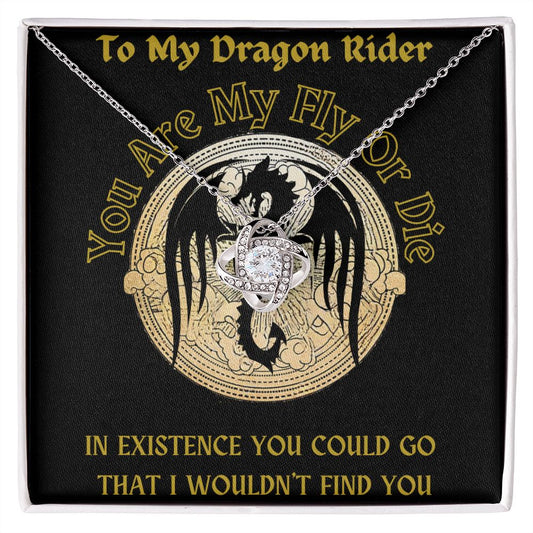 Fourth Wing Love Knot Necklace - To My Dragon Rider: You Are My Ride or Die