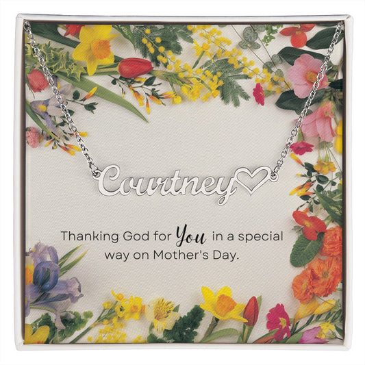 I Thank God For You Custom Name Necklace for Mother's Day