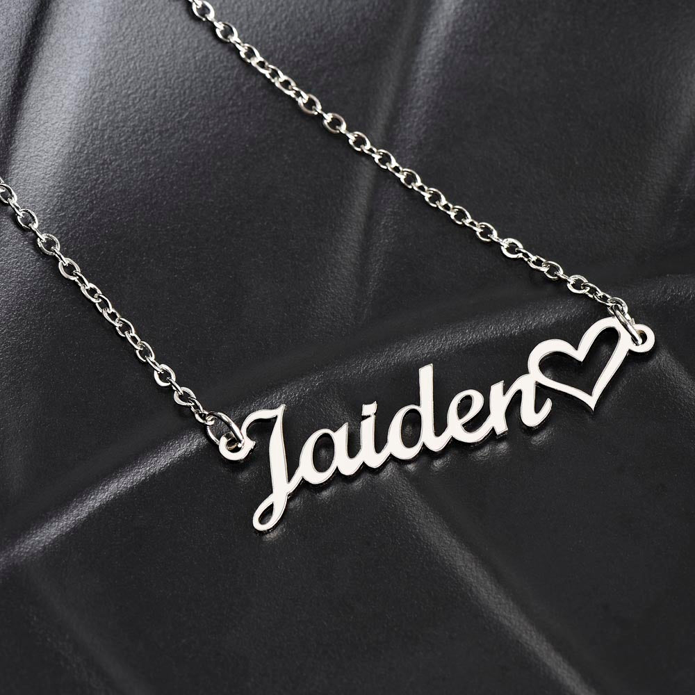 So Thankful For You Mom Custom Name Necklace with Heart for Mother's Day