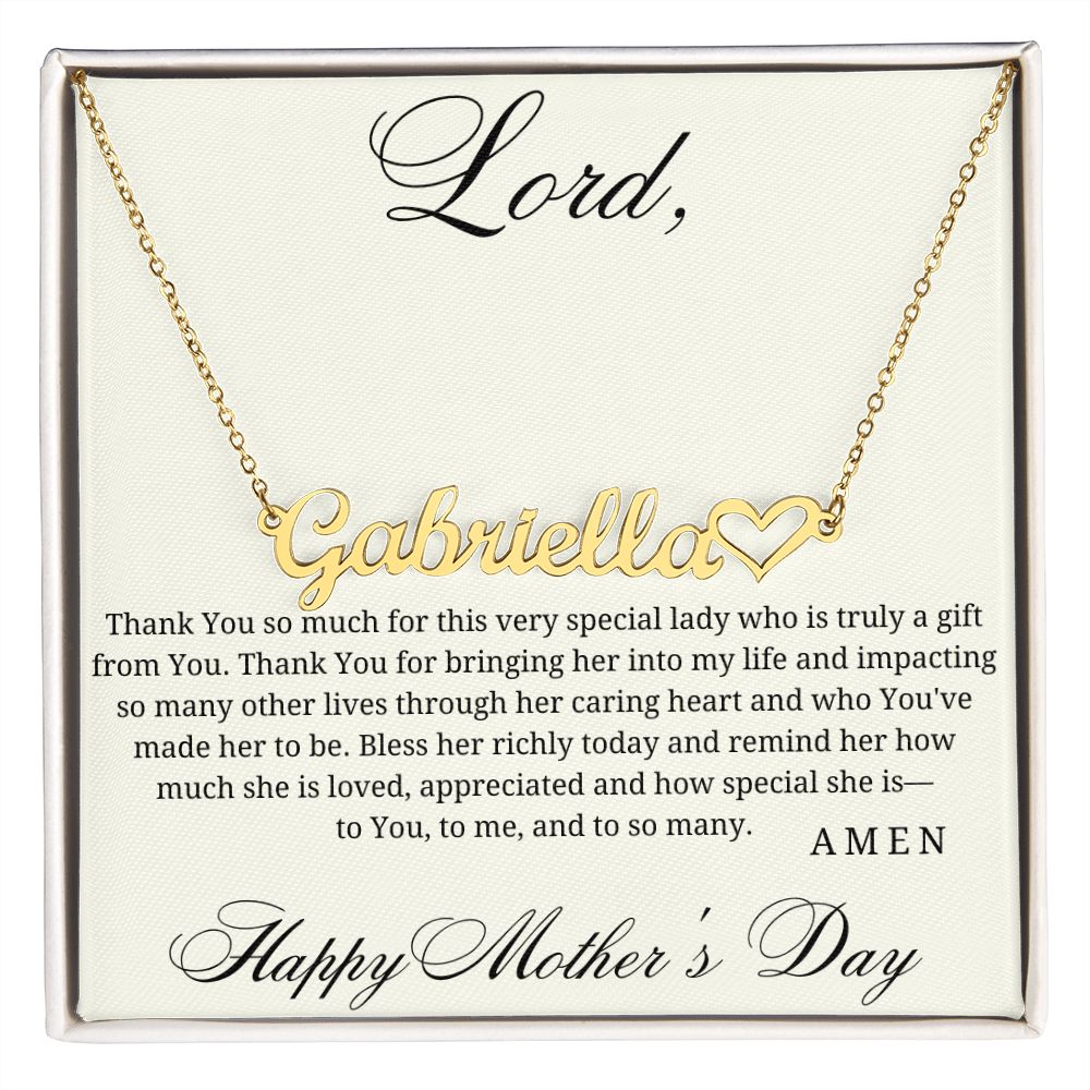 Thank You Lord For My Mom - Custom Name Necklace for Mother's Day