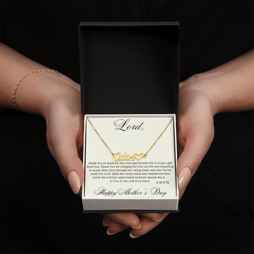 Thank You Lord For My Mom - Custom Name Necklace for Mother's Day