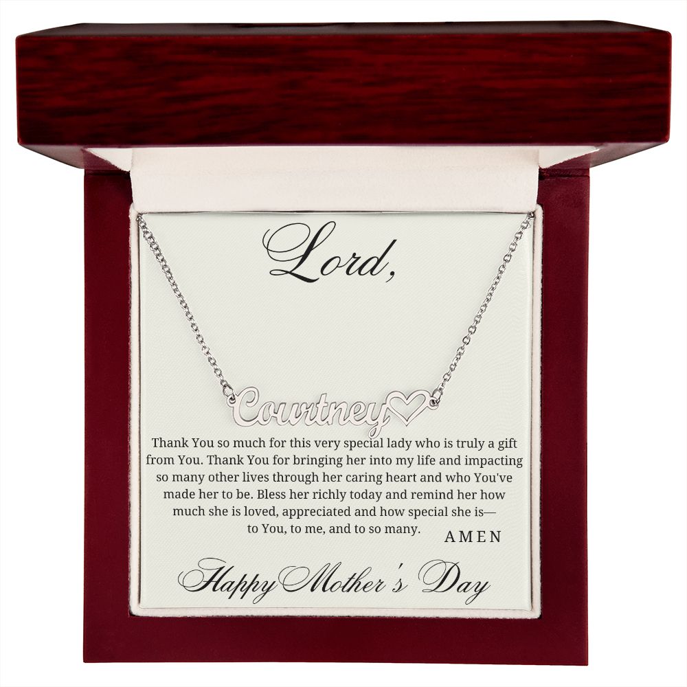 Thank You Lord For My Mom - Custom Name Necklace for Mother's Day