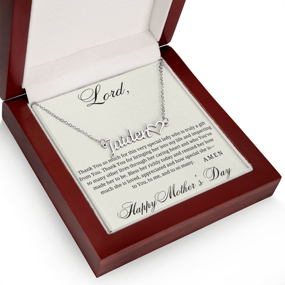 Thank You Lord For My Mom - Custom Name Necklace for Mother's Day