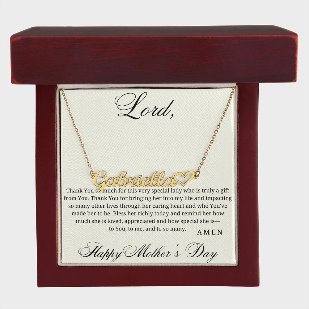 Thank You Lord For My Mom - Custom Name Necklace for Mother's Day