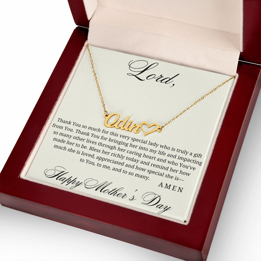 Thank You Lord For My Mom - Custom Name Necklace for Mother's Day