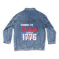 American Patriot Running The World Since 1775 Men's Denim Jean Jacket