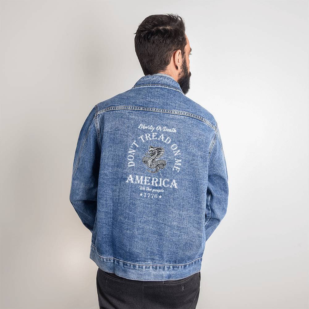 American Patriot Don't Tread On Me Denim Jean Jacket