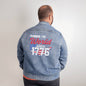 American Patriot Running The World Since 1775 Men's Denim Jean Jacket