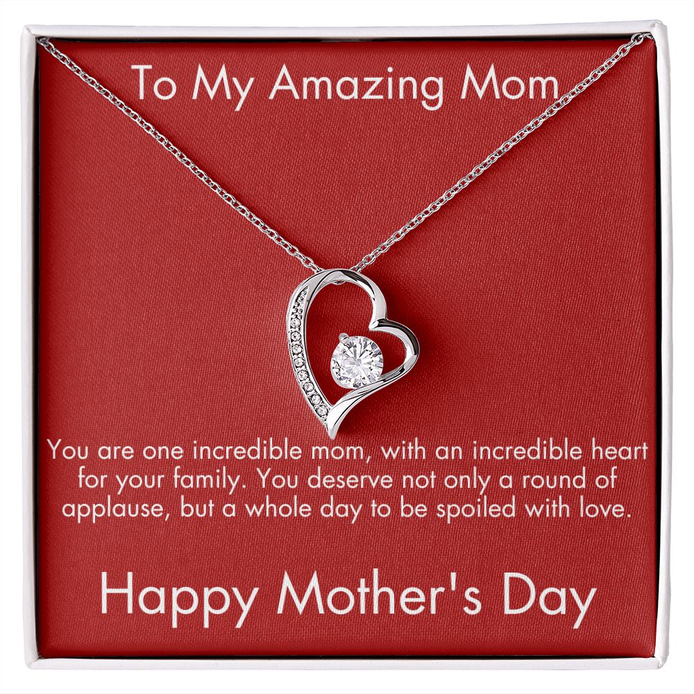 To My Amazing Mom on Mother's Day - Heart Necklace