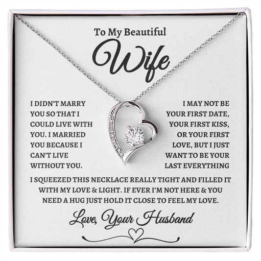 To My Beautiful Wife | Forever Love Necklace - WB