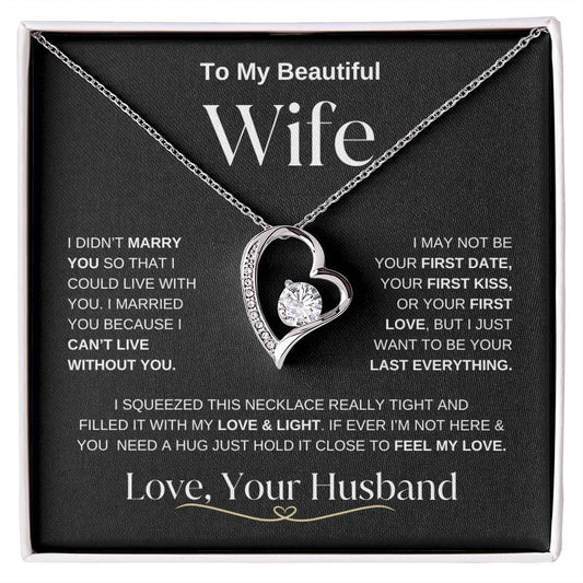 To My Beautiful Wife | Forever Love Necklace - BW1