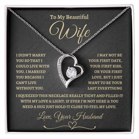 To My Beautiful Wife | Forever Love Necklace - BG