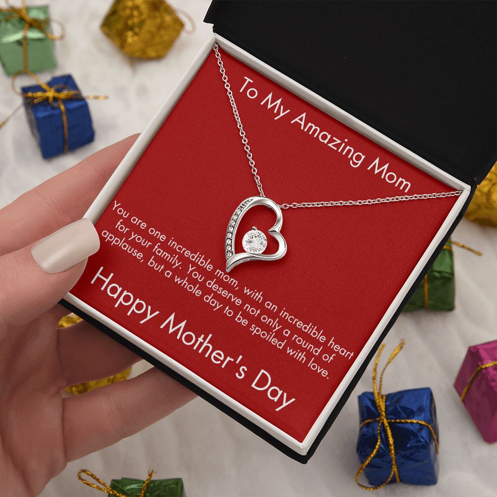 To My Amazing Mom on Mother's Day - Heart Necklace