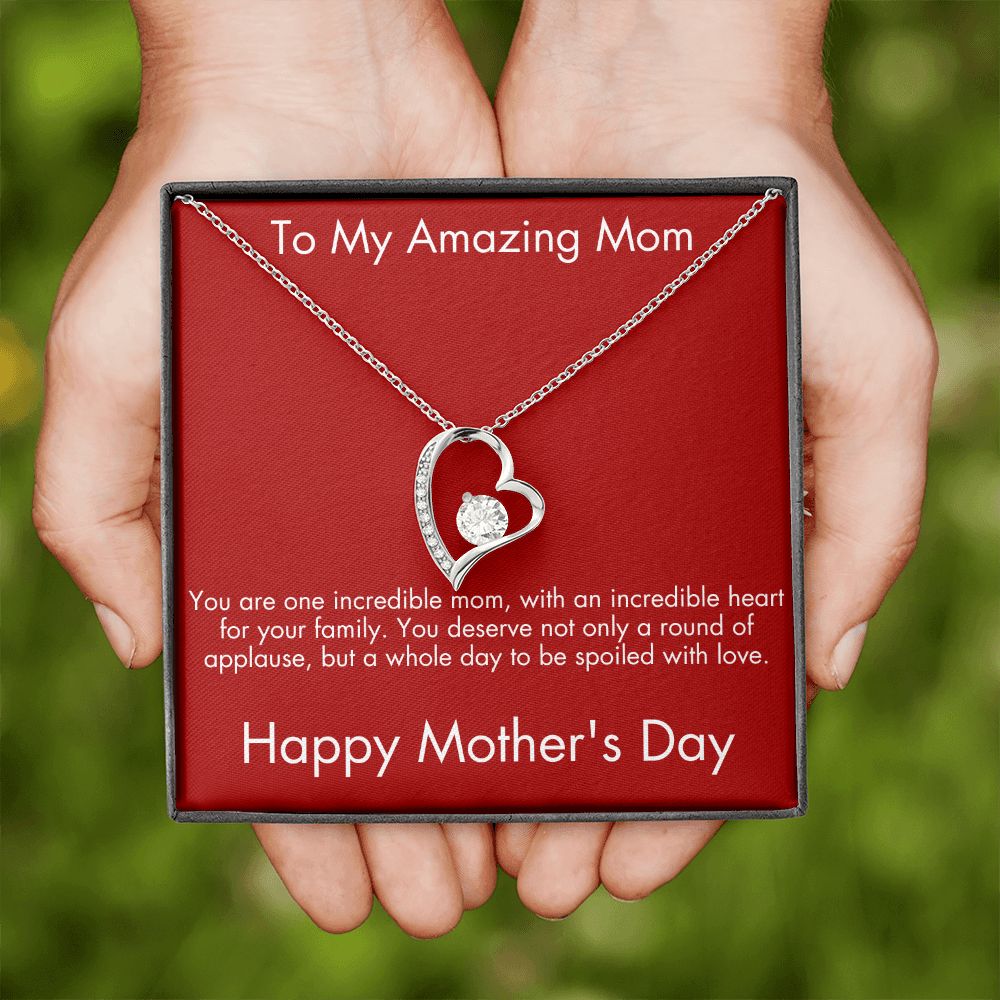 To My Amazing Mom on Mother's Day - Heart Necklace