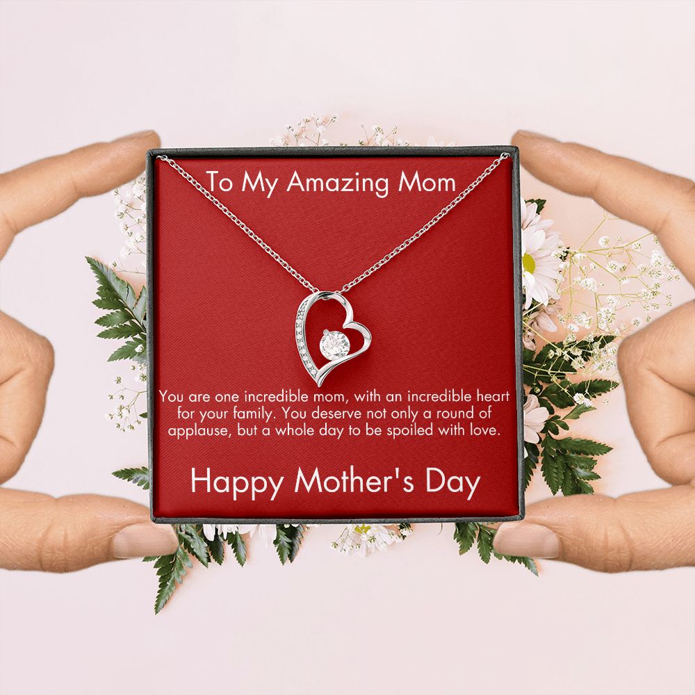 To My Amazing Mom on Mother's Day - Heart Necklace