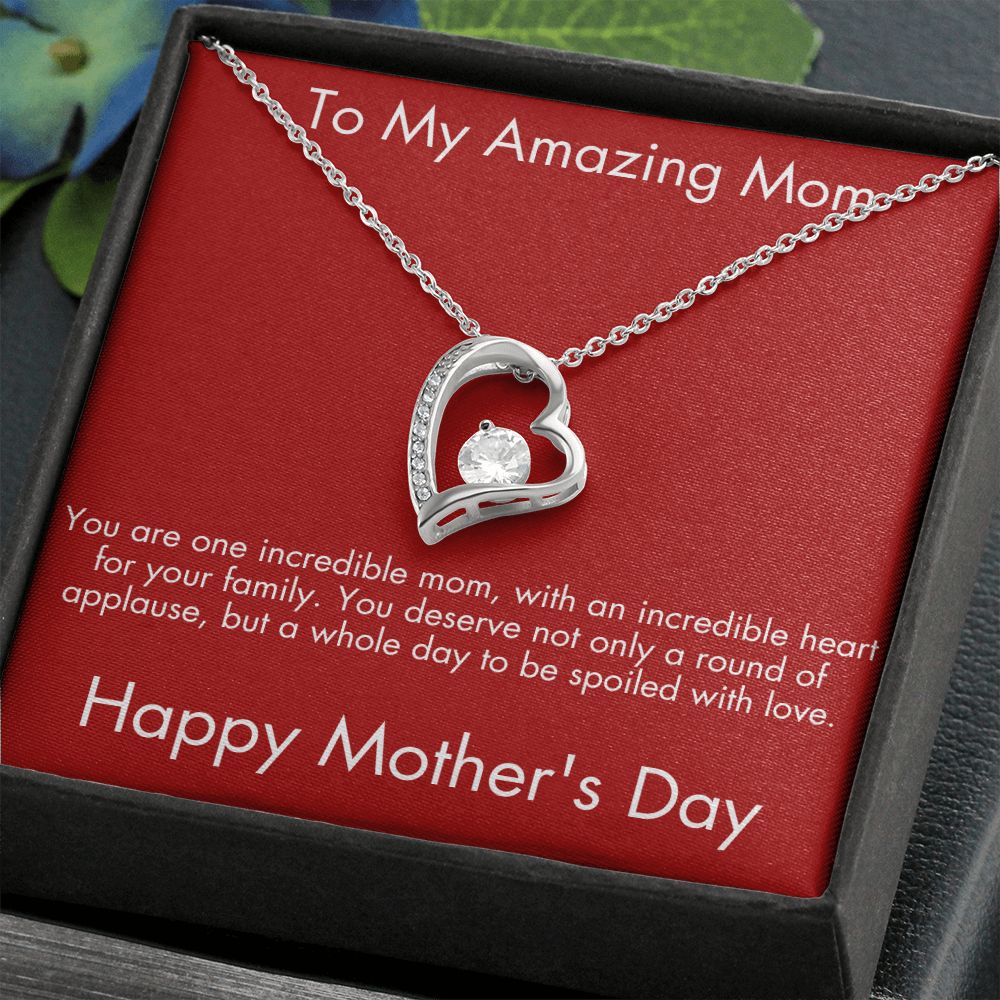 To My Amazing Mom on Mother's Day - Heart Necklace