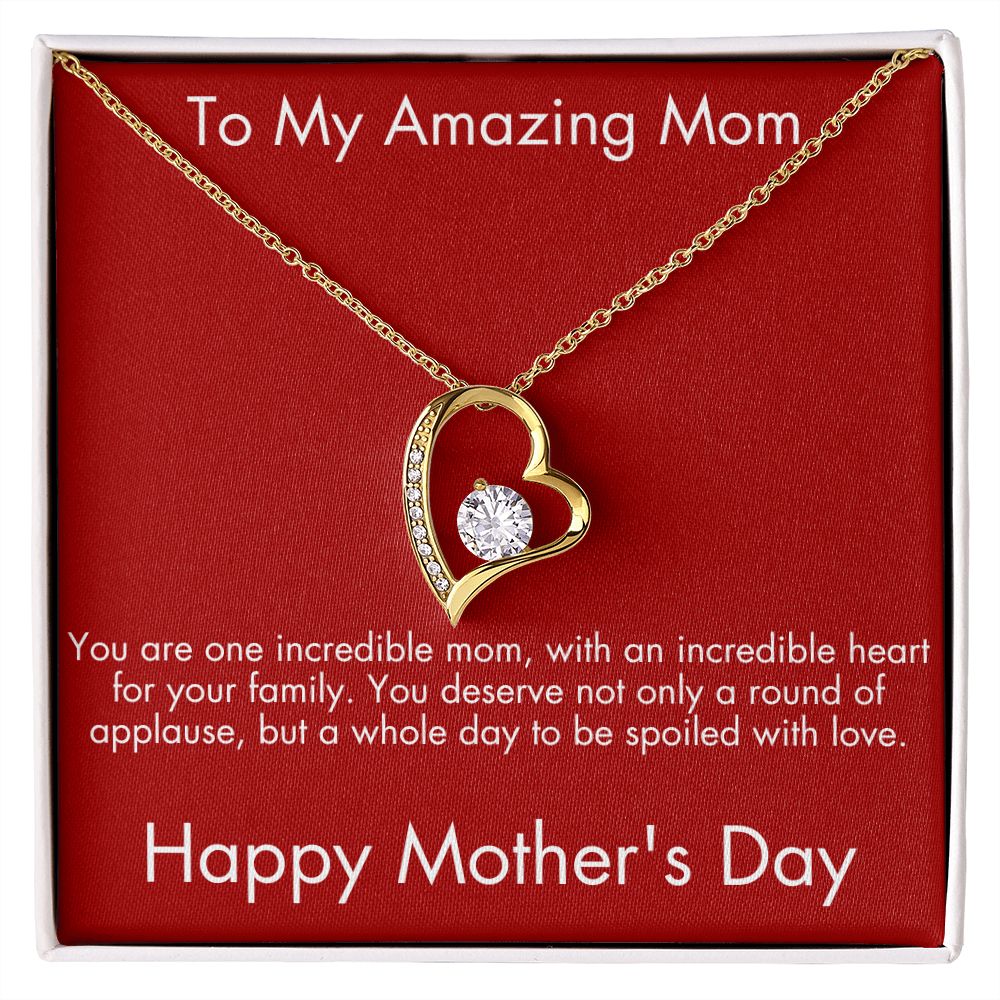 To My Amazing Mom on Mother's Day - Heart Necklace