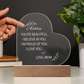 To My Daughter - You Are Beautiful Personalized Acrylic Heart Plaque, Sentimental Gift, Keepsake Gift, Heartfelt Gift