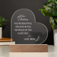 To My Daughter - You Are Beautiful Personalized Acrylic Heart Plaque, Sentimental Gift, Keepsake Gift, Heartfelt Gift