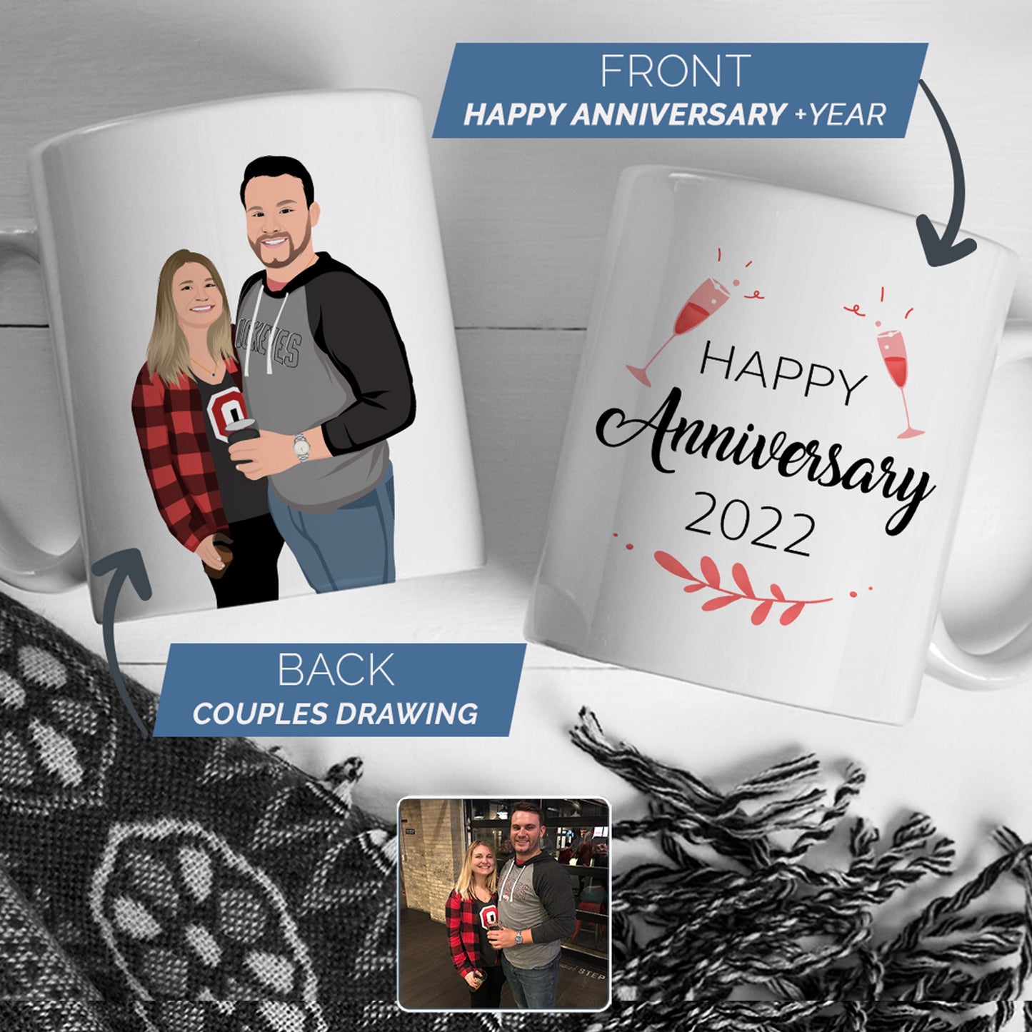 Happy Anniversary Mug Personalized