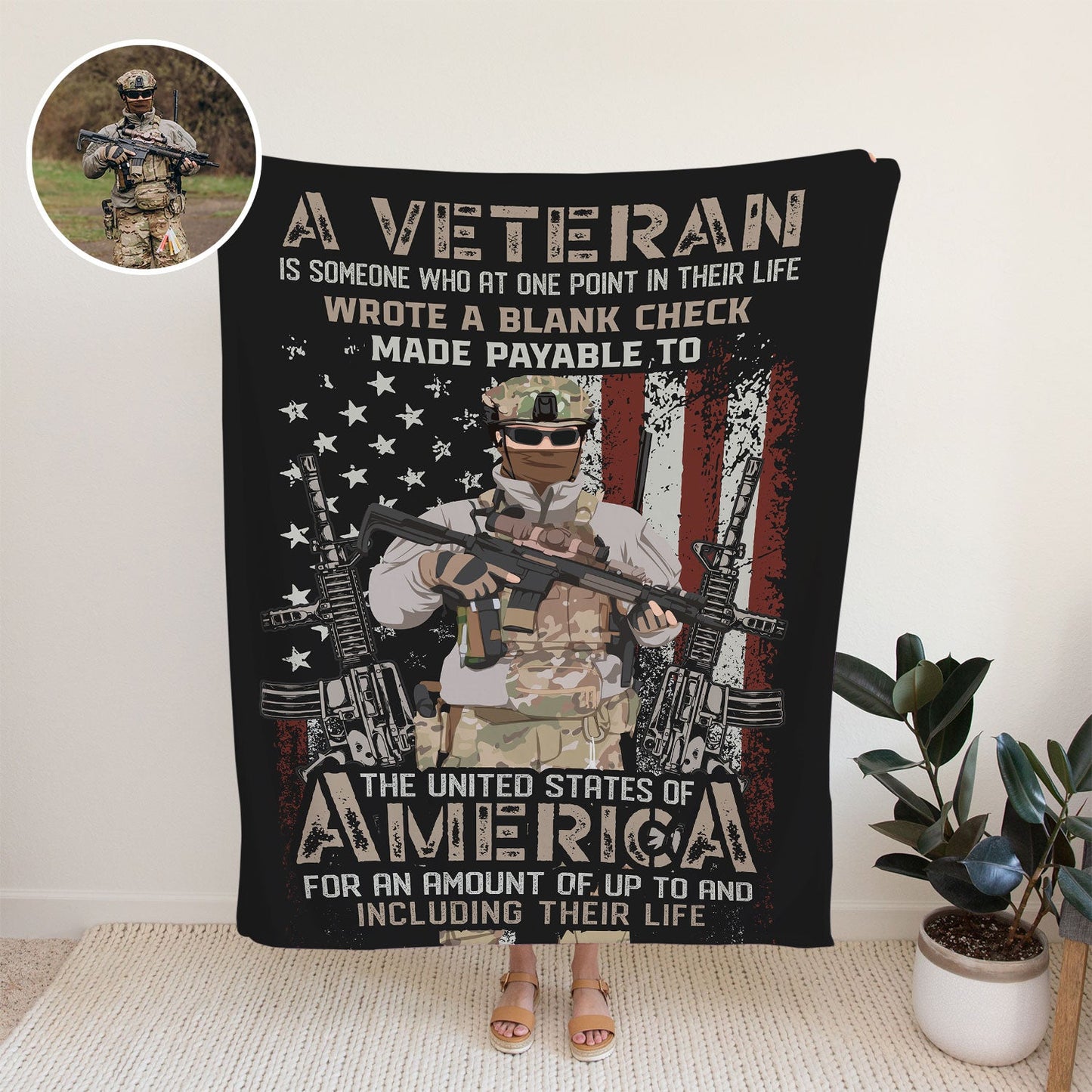 Personalized Veteran Blanket