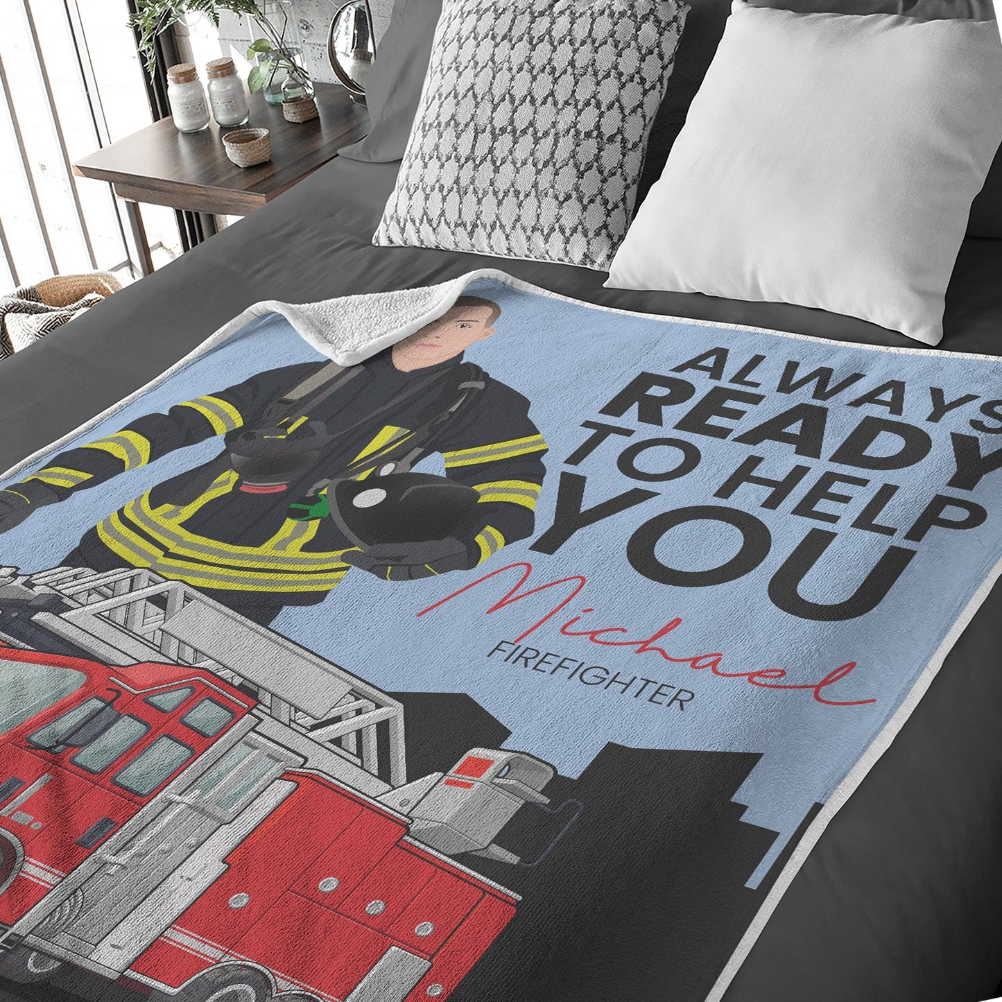 Personalized Firefighter Rescue and Protection Blanket