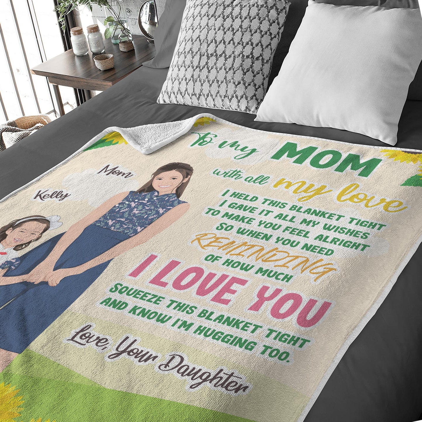 Personalized To My Mom Blanket From Daughter