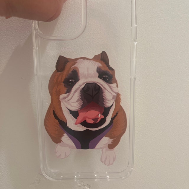 Custom Dog Drawing Clear Phone Case