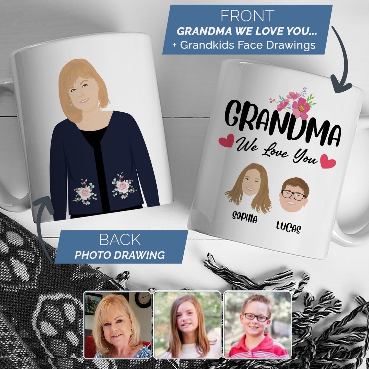 Personalized Coffee Mug with Grandkids Names