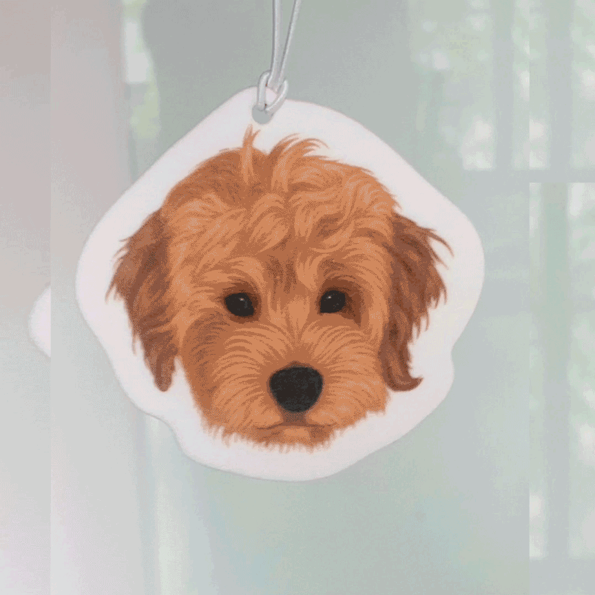 Custom Dog Air Freshener Hand Drawn from Photo, Personalized Hanging Dog Portrait Car Air Freshener Picture