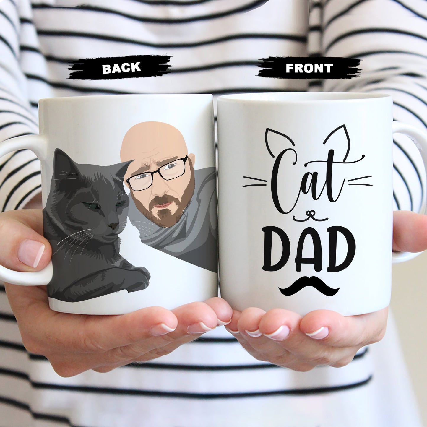 Personalized Cat Dad Mug