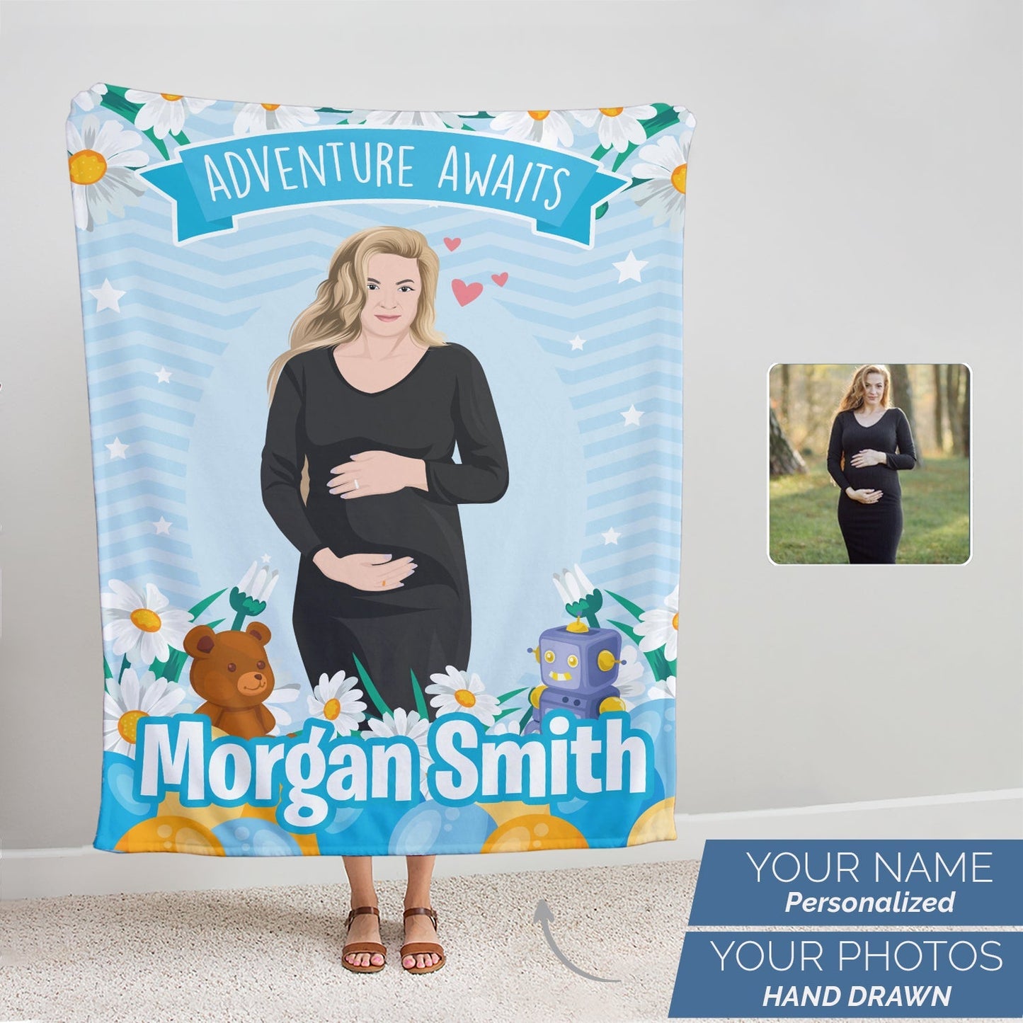 Custom Baby Shower Blanket, Personalized Throw Blanket