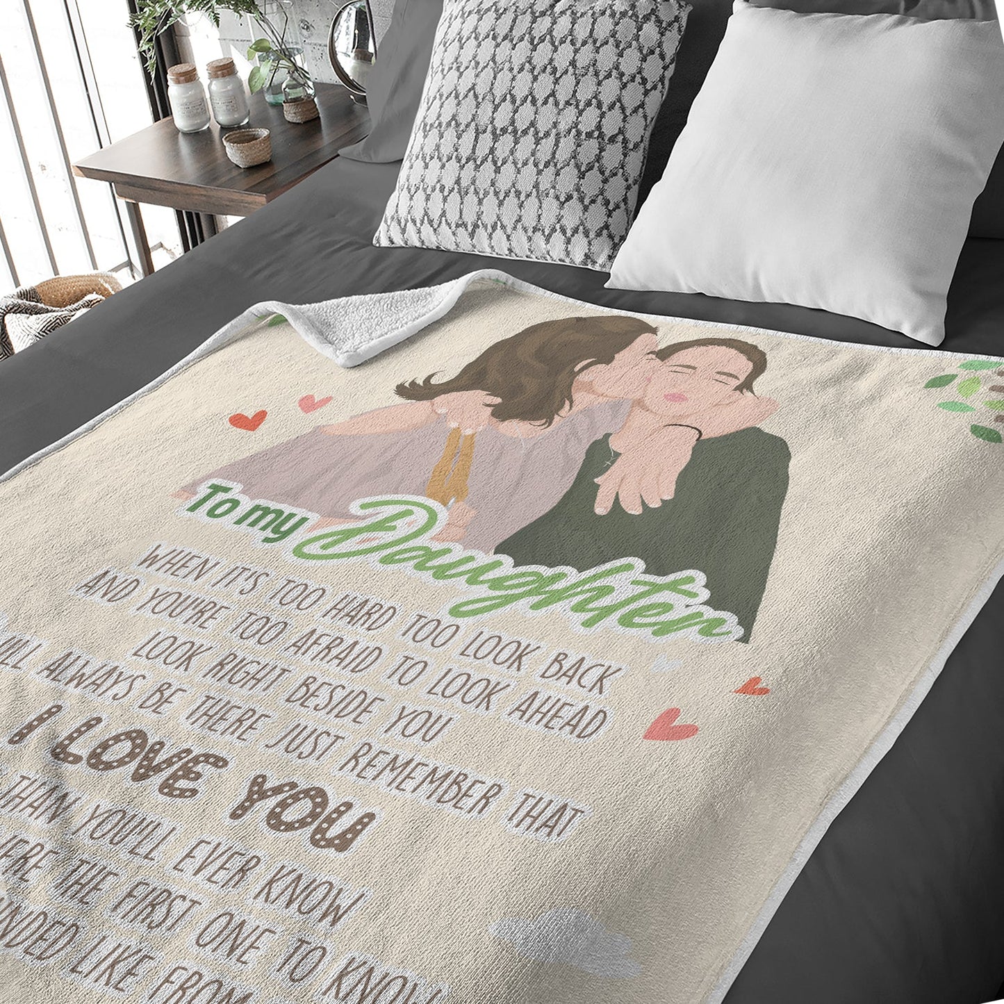 Personalized To My Daughter Blanket Love Mom