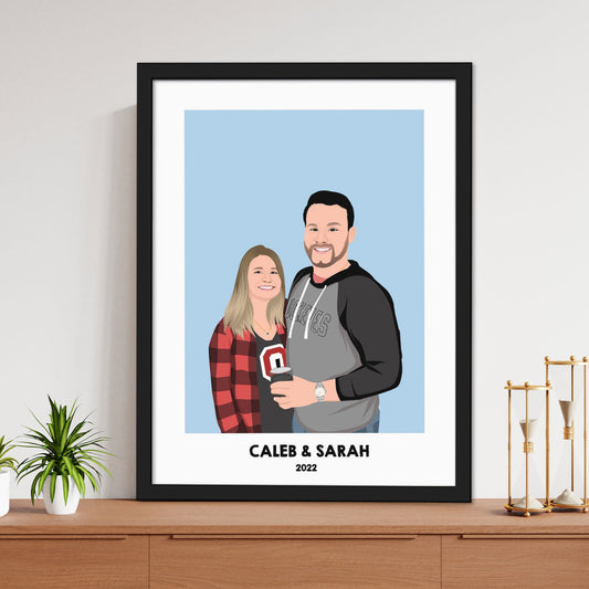 Custom Names & Dates Couples Portrait